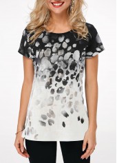 Round Neck Short Sleeve Printed T Shirt