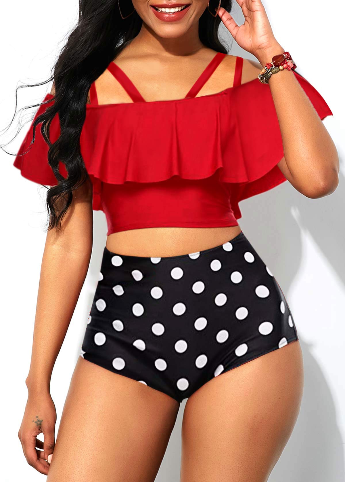 ruffle overlay swimsuit