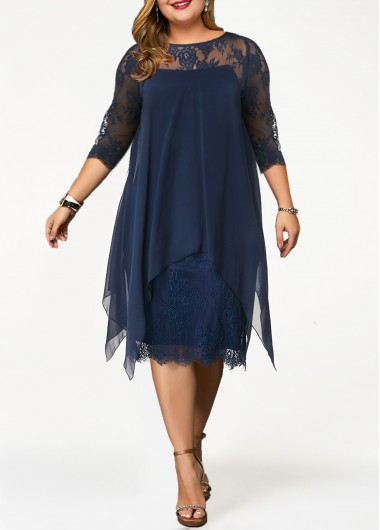 navy overlay dress