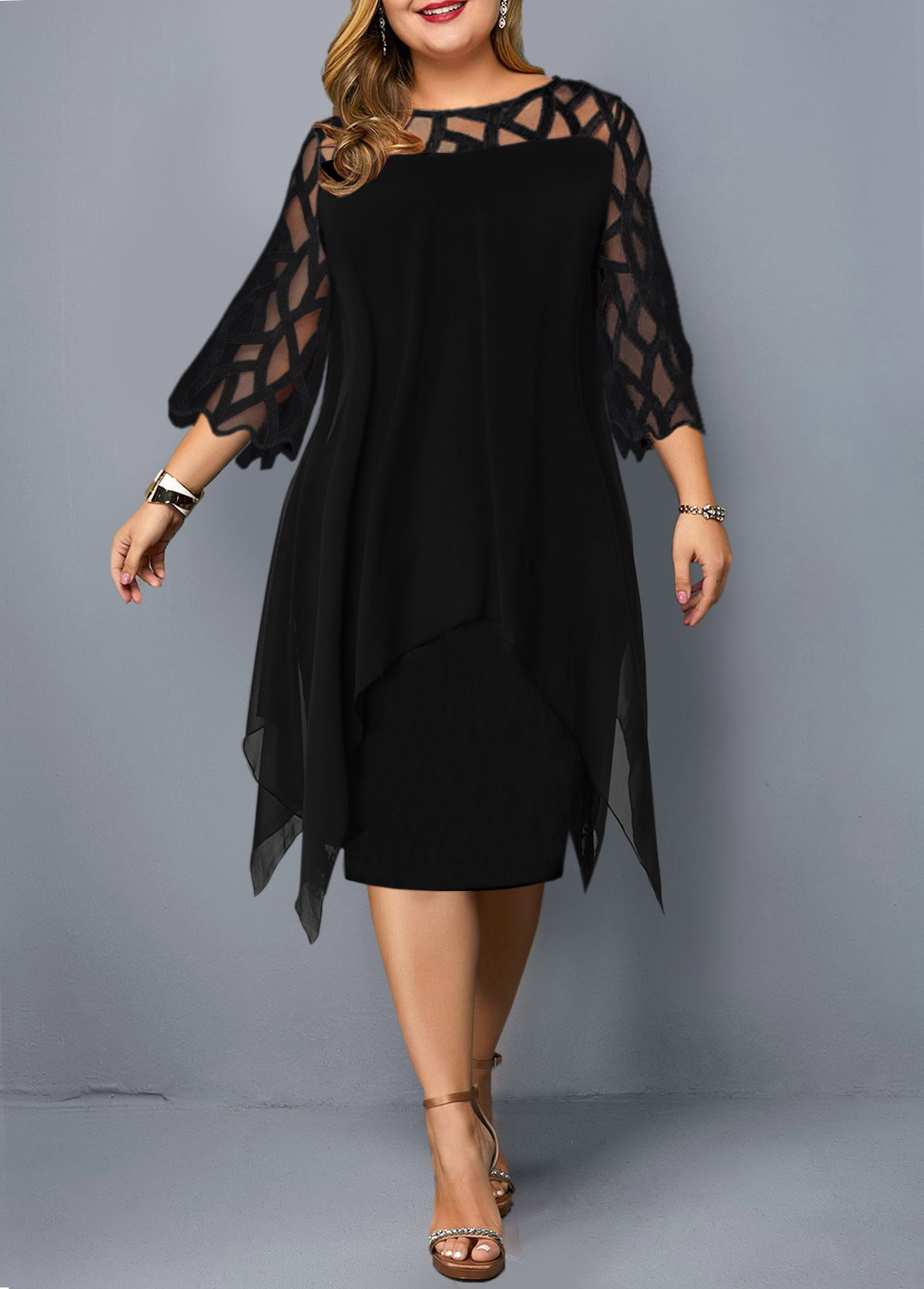 black dress plus size