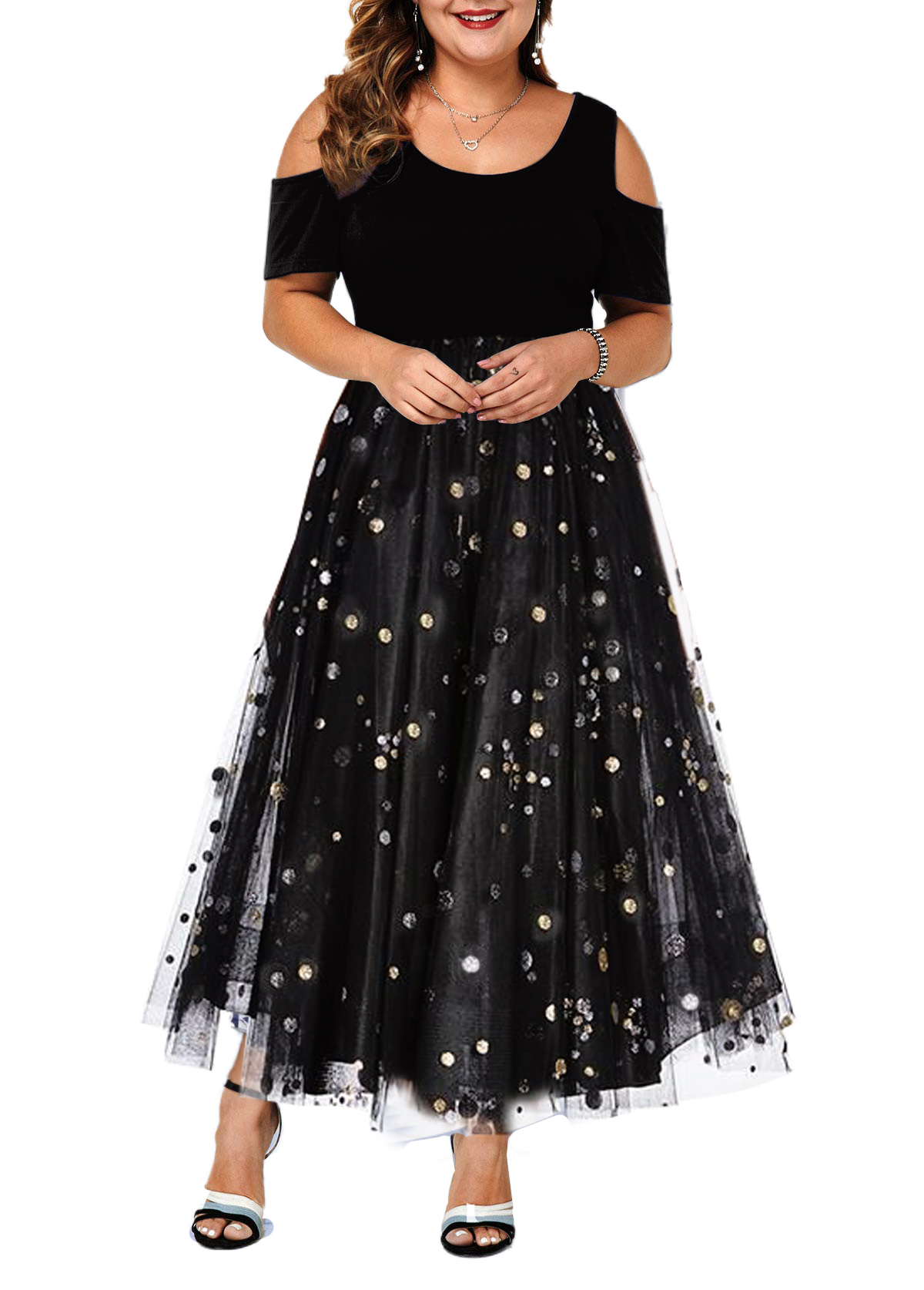 embellished plus size dress