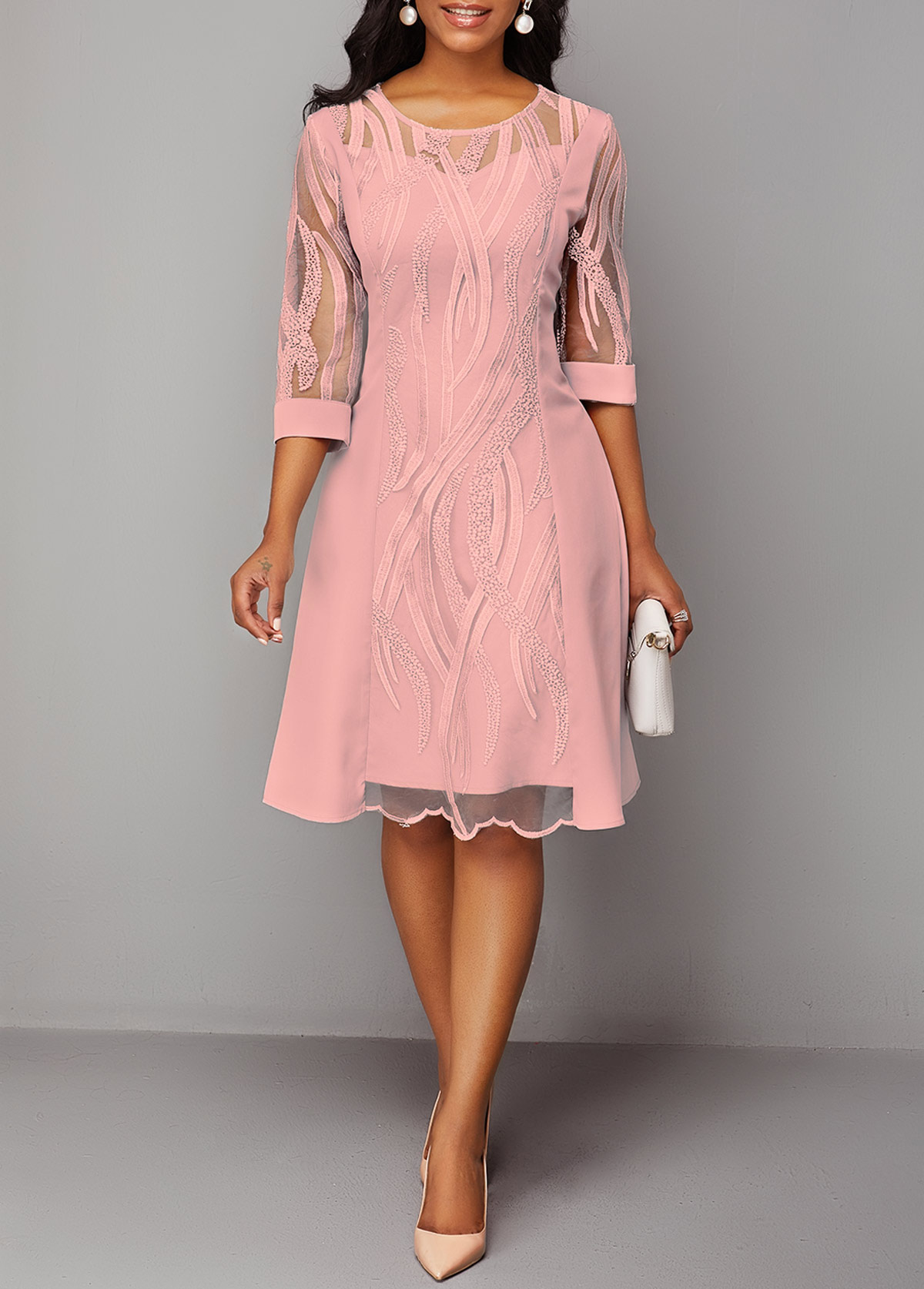 Rotita pink dresses Clearance