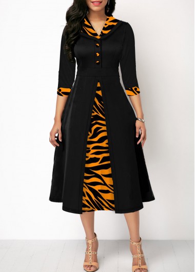 three quarter sleeve casual dresses