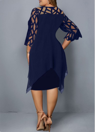 plus size mesh overlay dress
