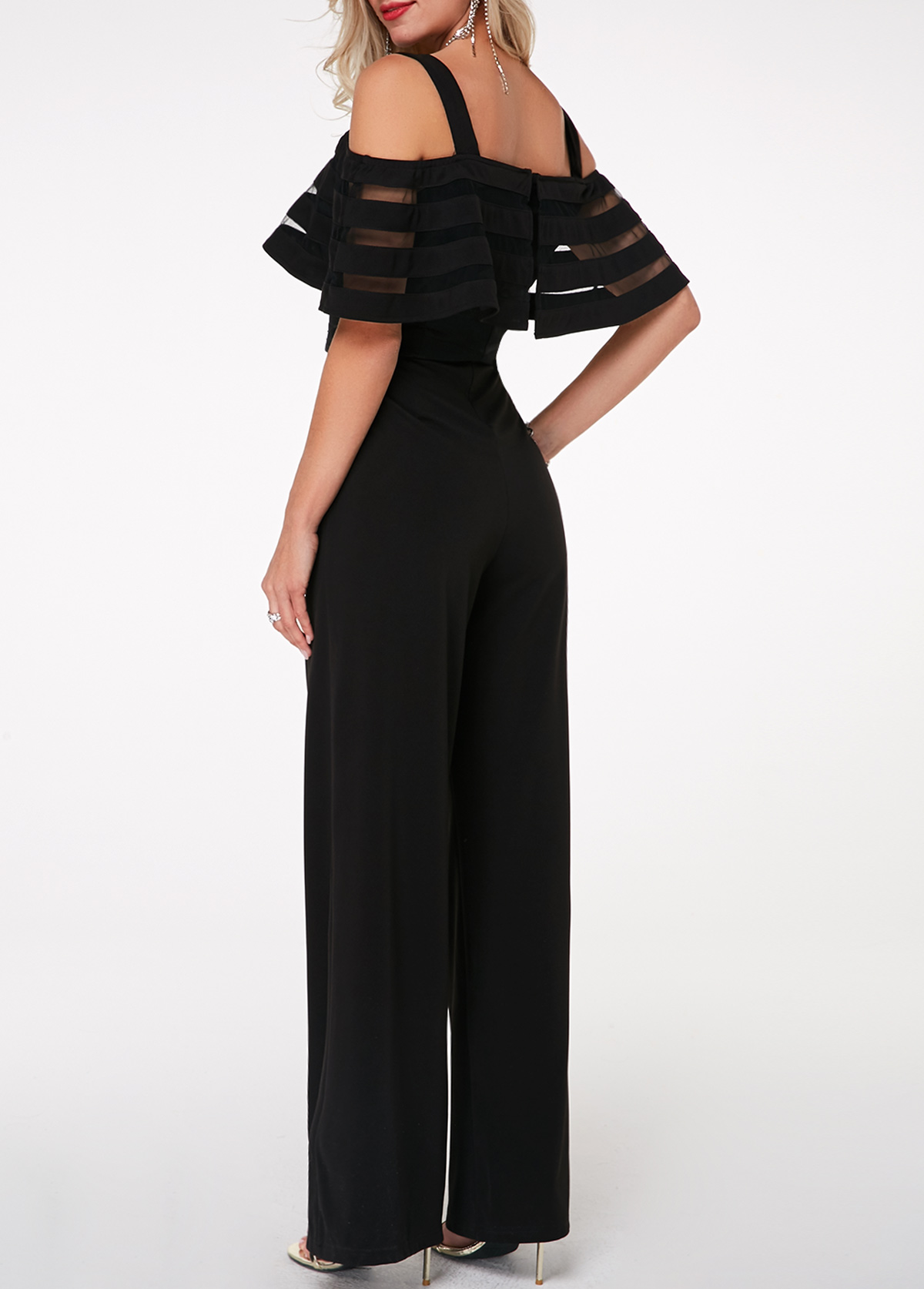 ROTITA Black Long Off Shoulder Half Sleeve Jumpsuit | Rotita.com - USD ...