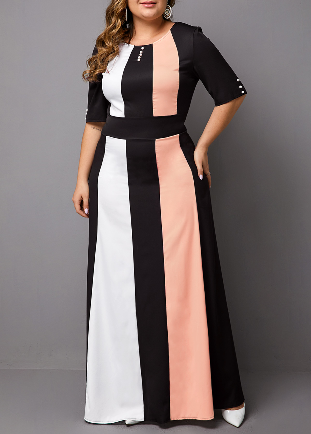 plus size maxi with sleeves