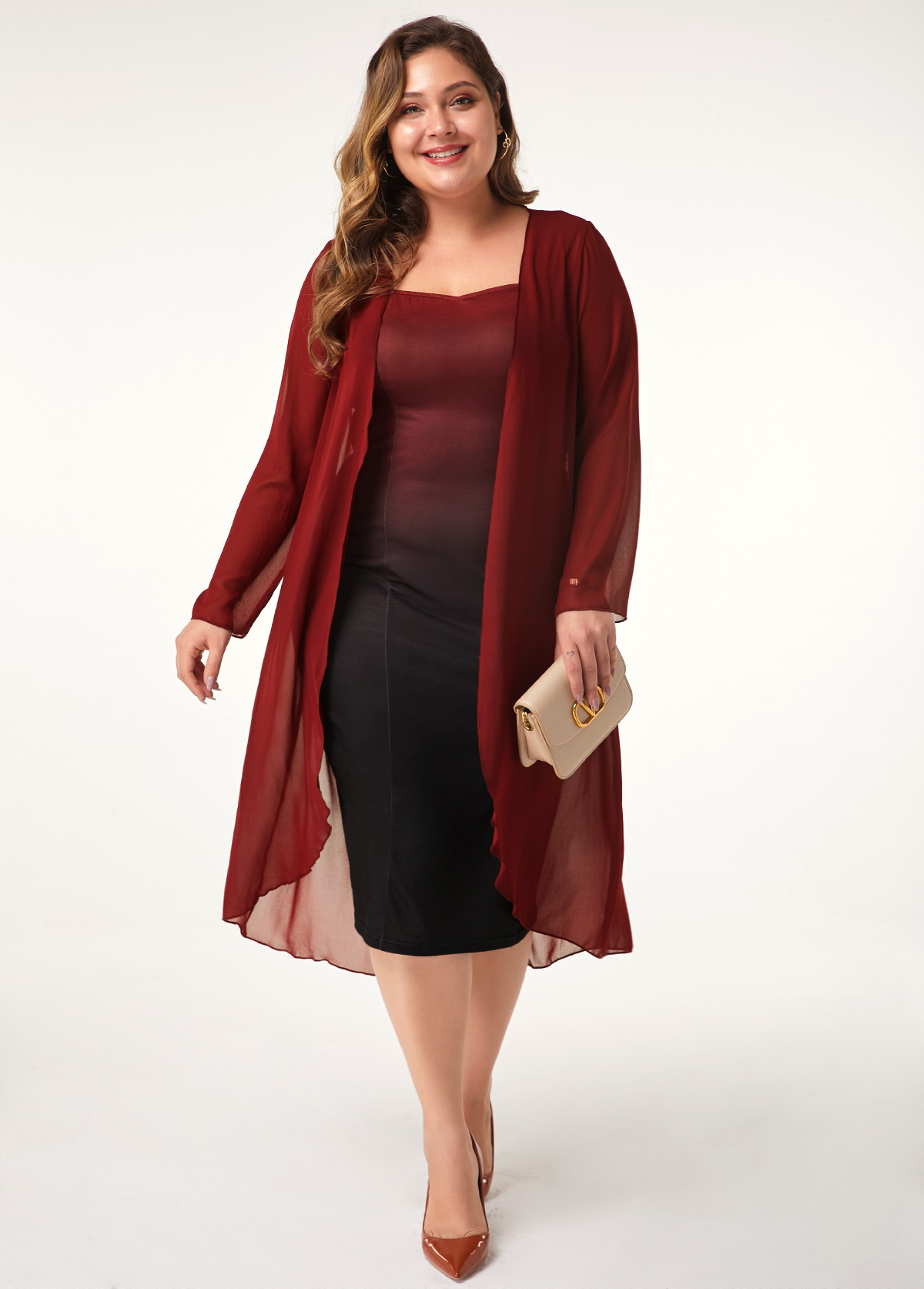 ROTITA Chiffon Cardigan and Sleeveless 