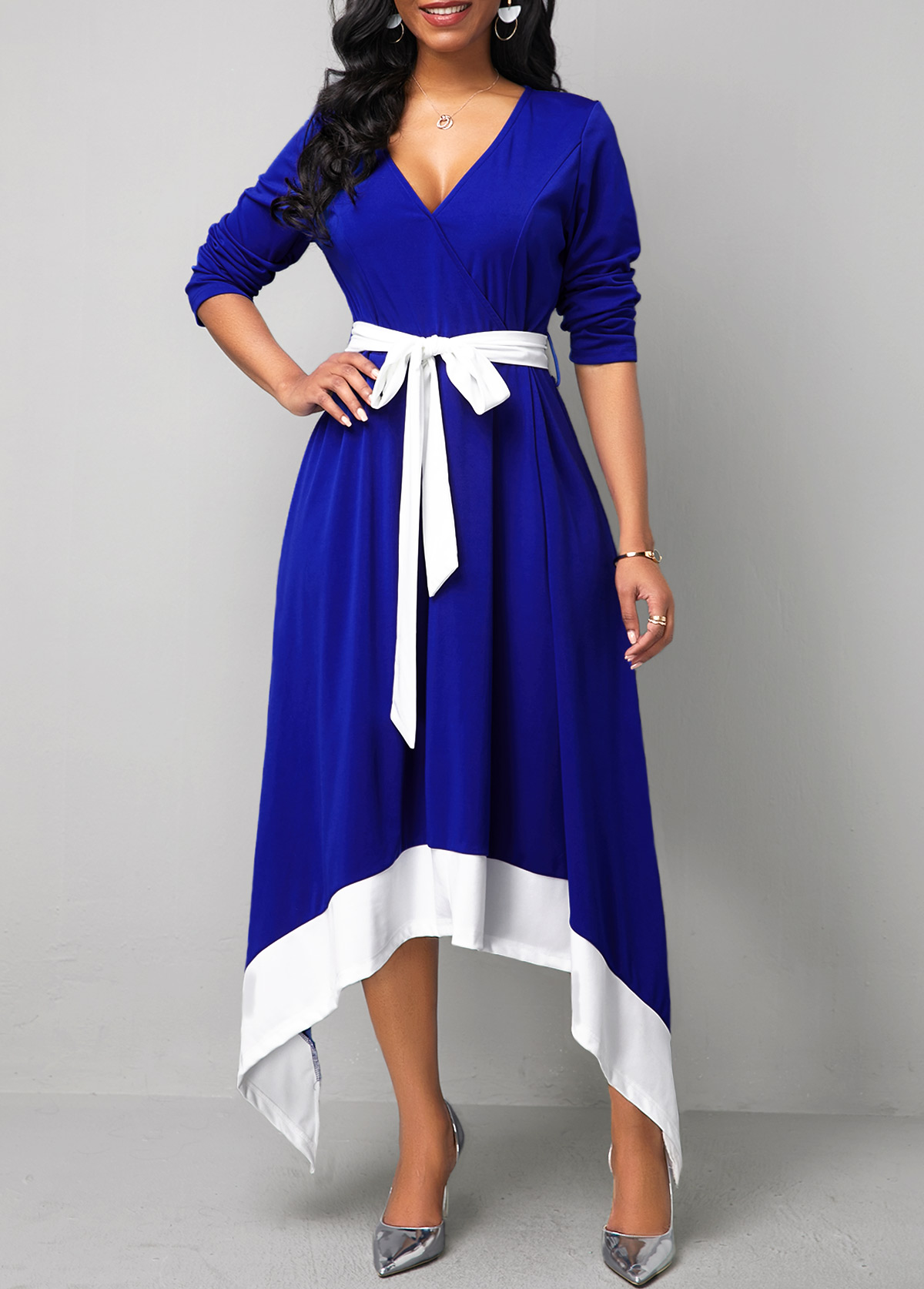 asymmetric hem maxi dress