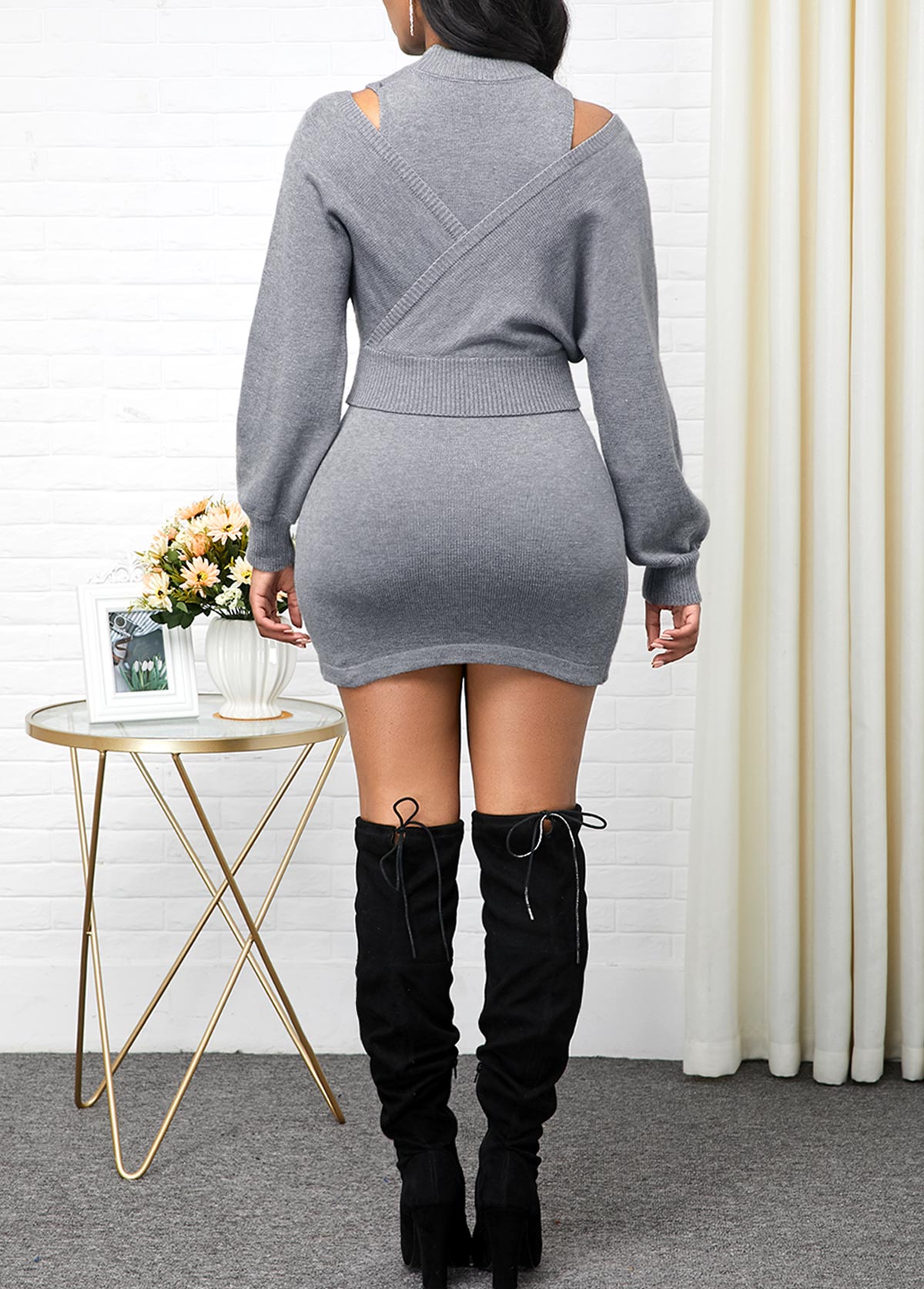 light gray sweater dress