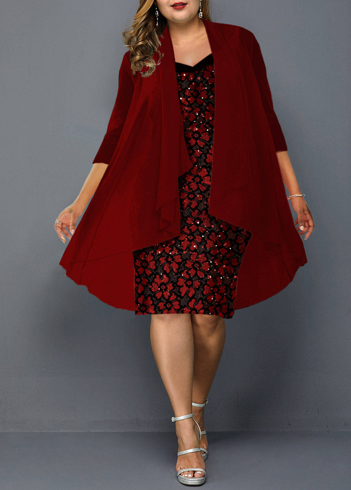 plus size wine dress