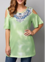 ROTITA Half Sleeve Cold Shoulder T Shirt