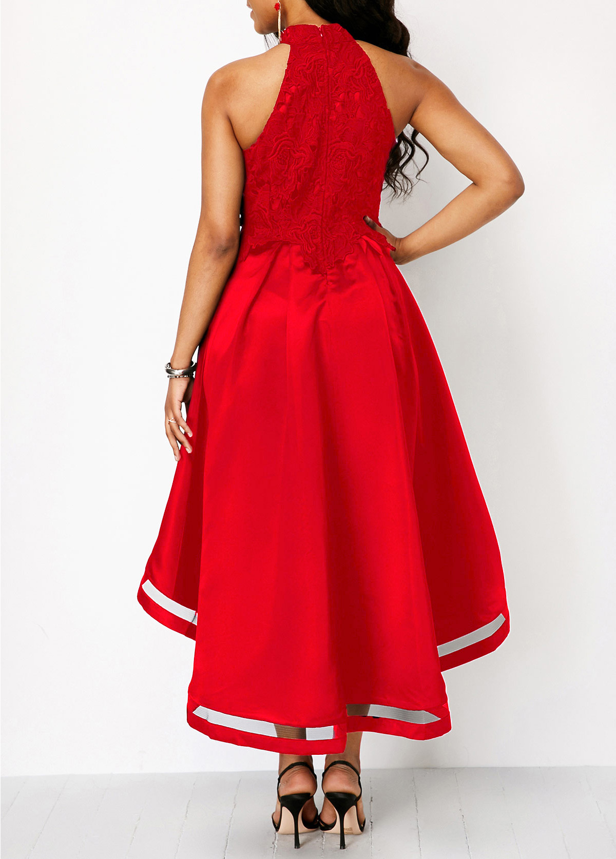 wine red casual dress
