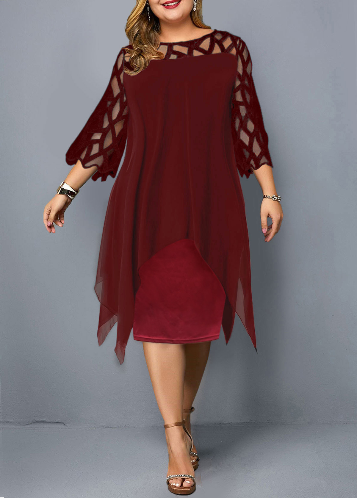 plus size wine dress