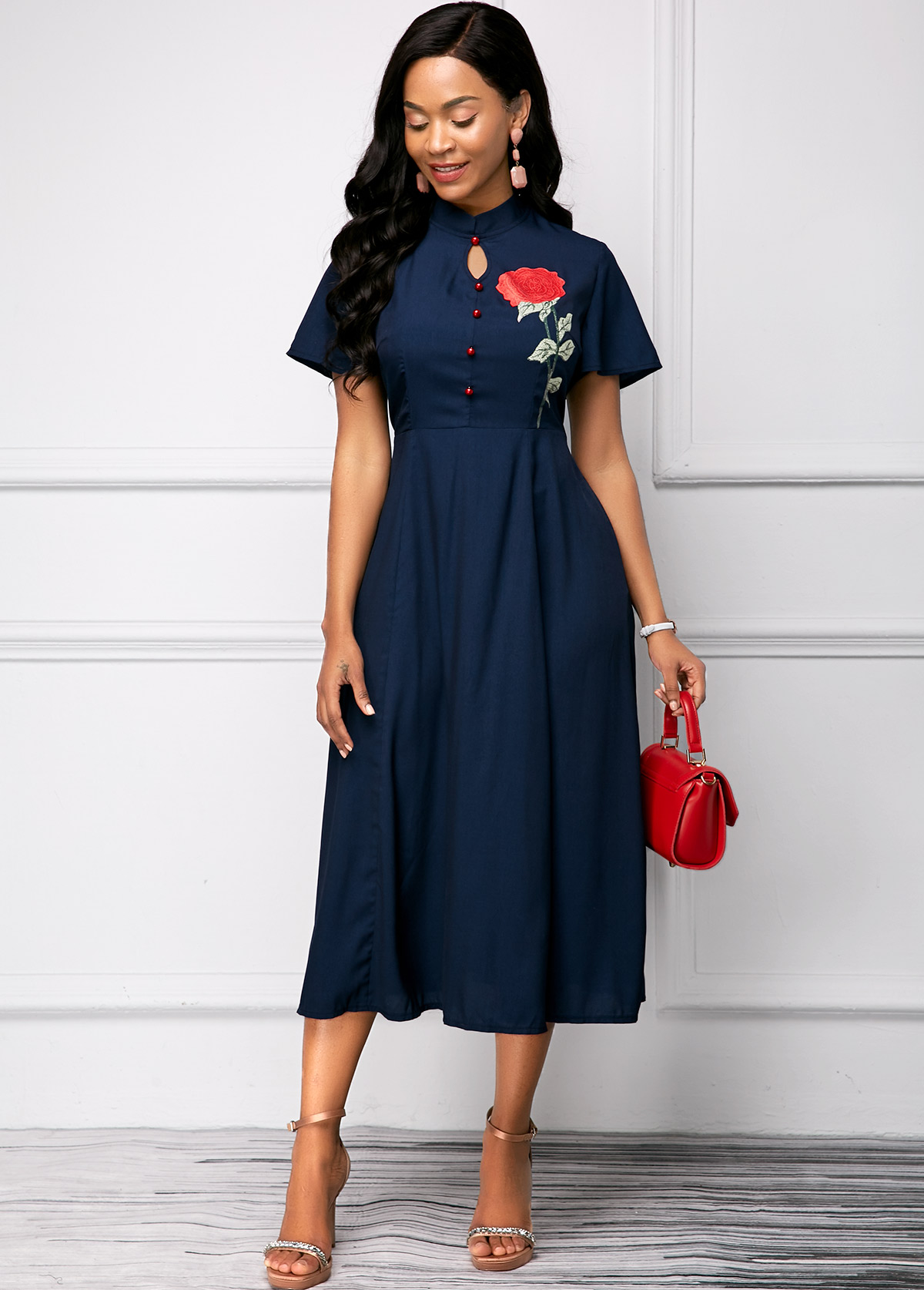 navy collar dress