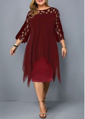 wine colored plus size dress