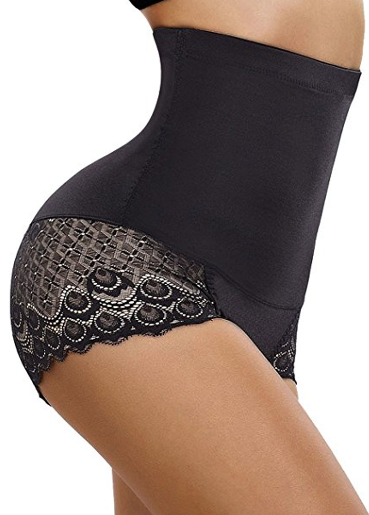 Black intimates,Other intimates,ROTITA Black Lace Panel High Waisted Shapewear