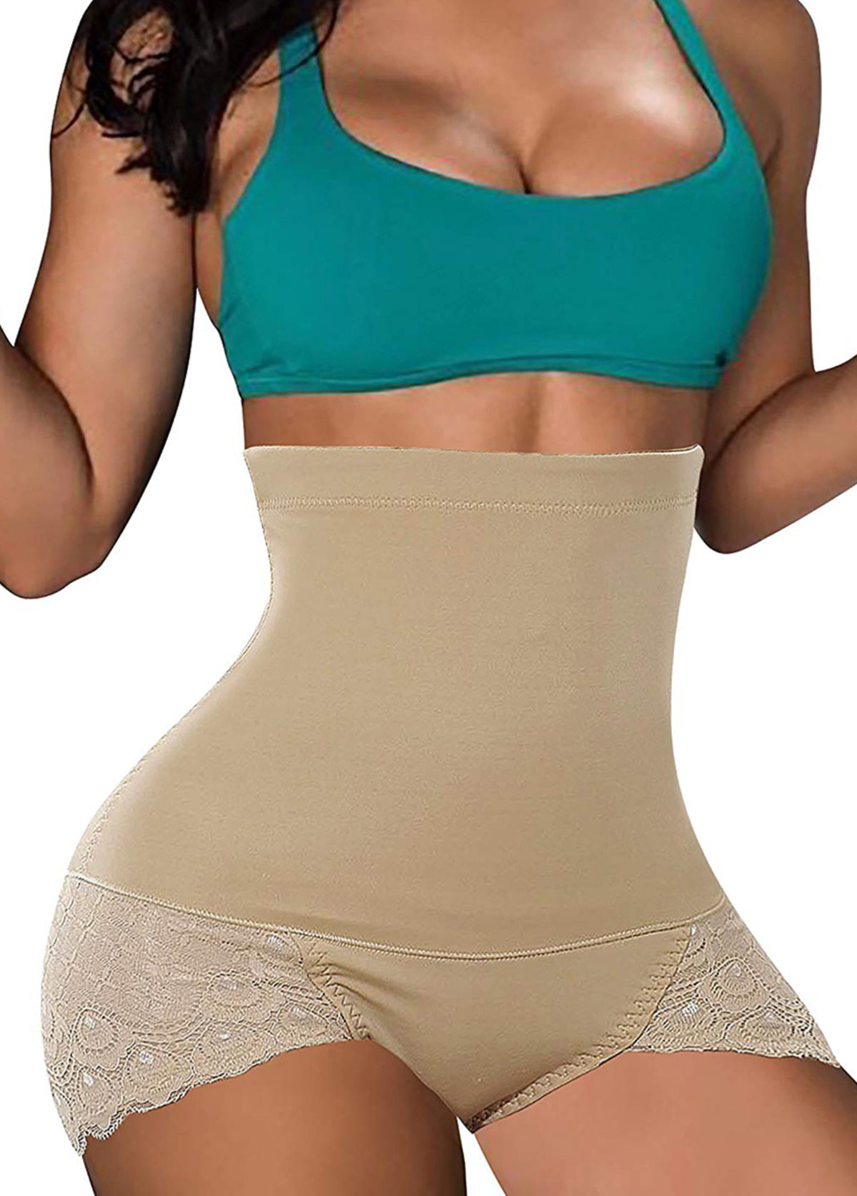 ROTITA Lace Panel Plus Size Shapewear Shorts