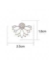 Silvery White jewelry,Rhinestone Lotus Shape Earrings for Lady