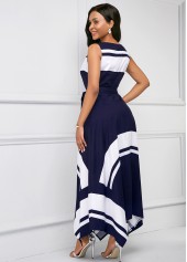 Navy dresses,Floral dresses,ROTITA Asymmetric Hem Printed Sleeveless Maxi Dress