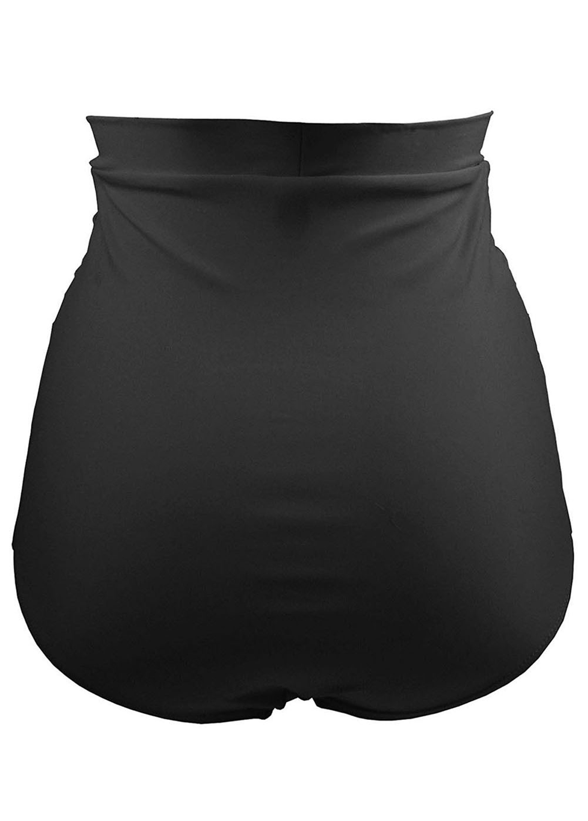 High Waist Ruched Black Swimwear Panty USD 15.99