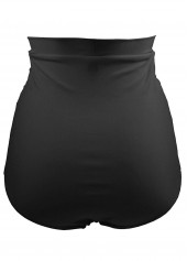 High Waist Ruched Black Swimwear Panty