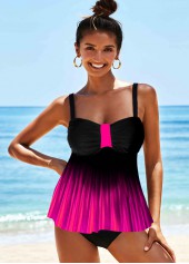 ROTITA Gradient Printed Spaghetti Strap Swimdress and Panty