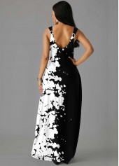 Multi Color dresses,Floral dresses,ROTITA Spaghetti Strap Printed Side Pocket Maxi Dress