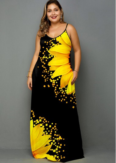 sunflower maxi dress plus size