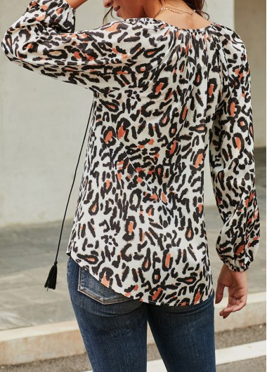 tassel tie leopard print dress