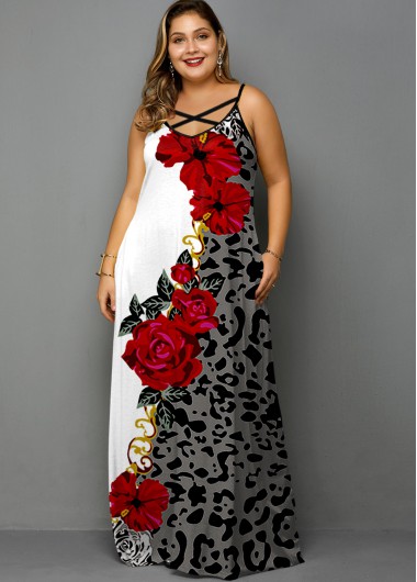 floral print plus size dress