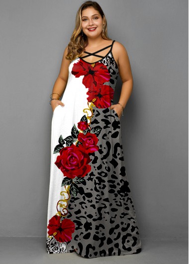 plus size red leopard print dress