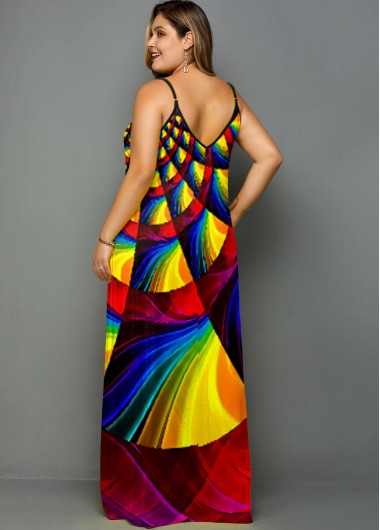 rainbow maxi dresses plus size