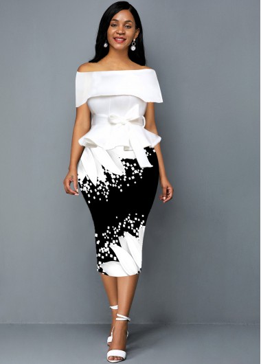 sunflower off the shoulder dress