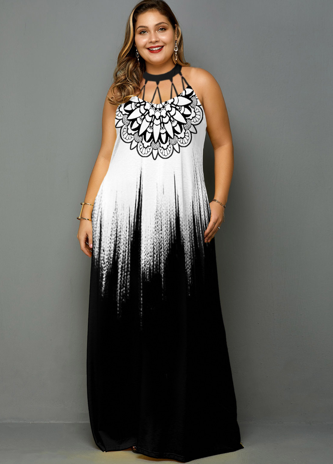 tribal print maxi dress