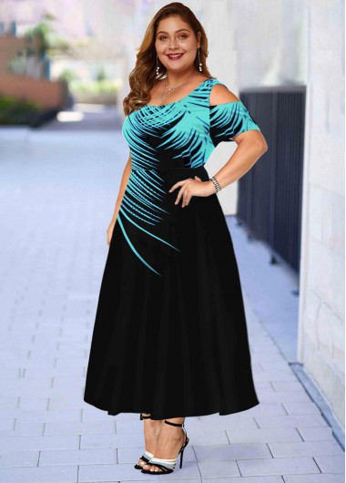 plus size palm leaf dress