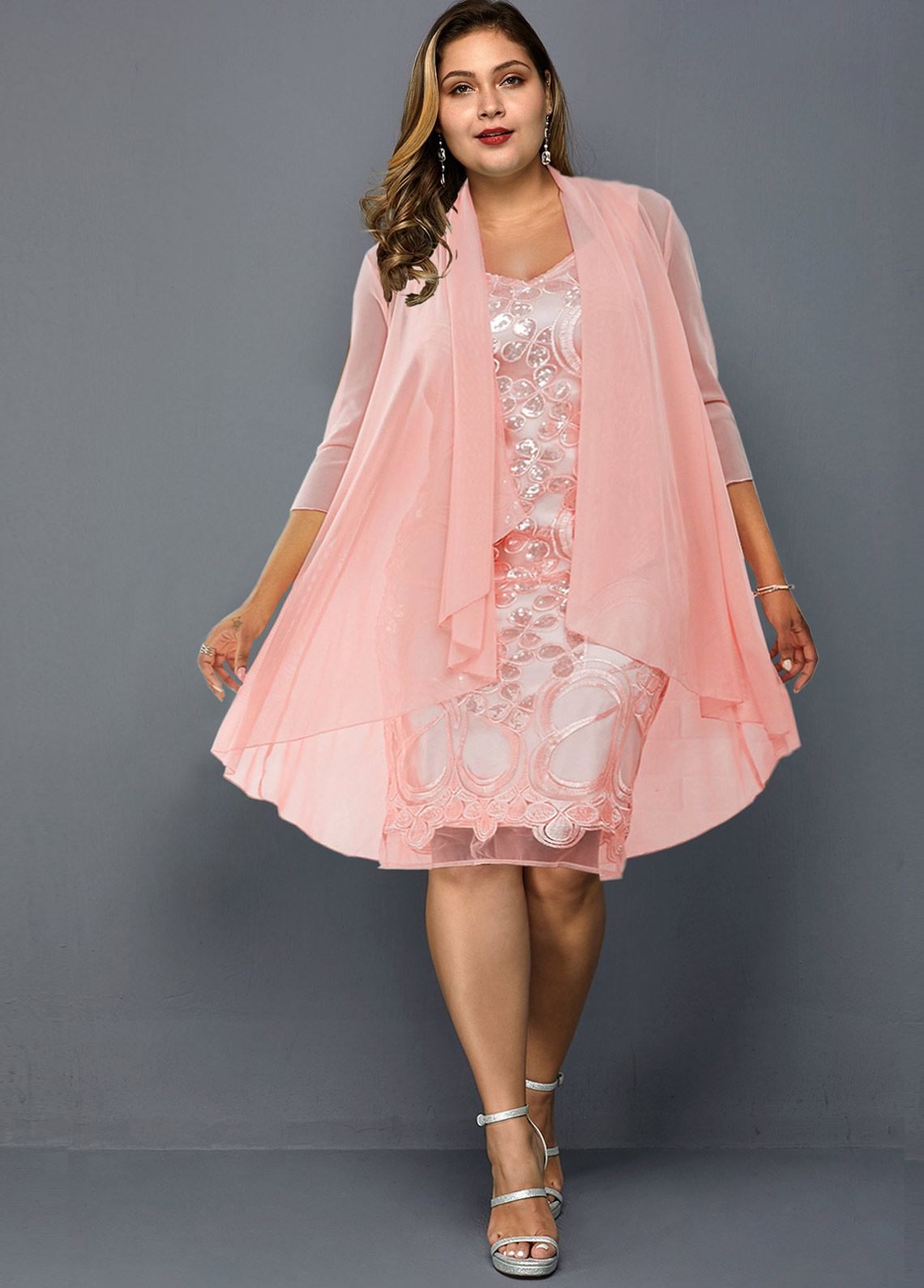 ROTITA Plus Size Chiffon Cardigan and 