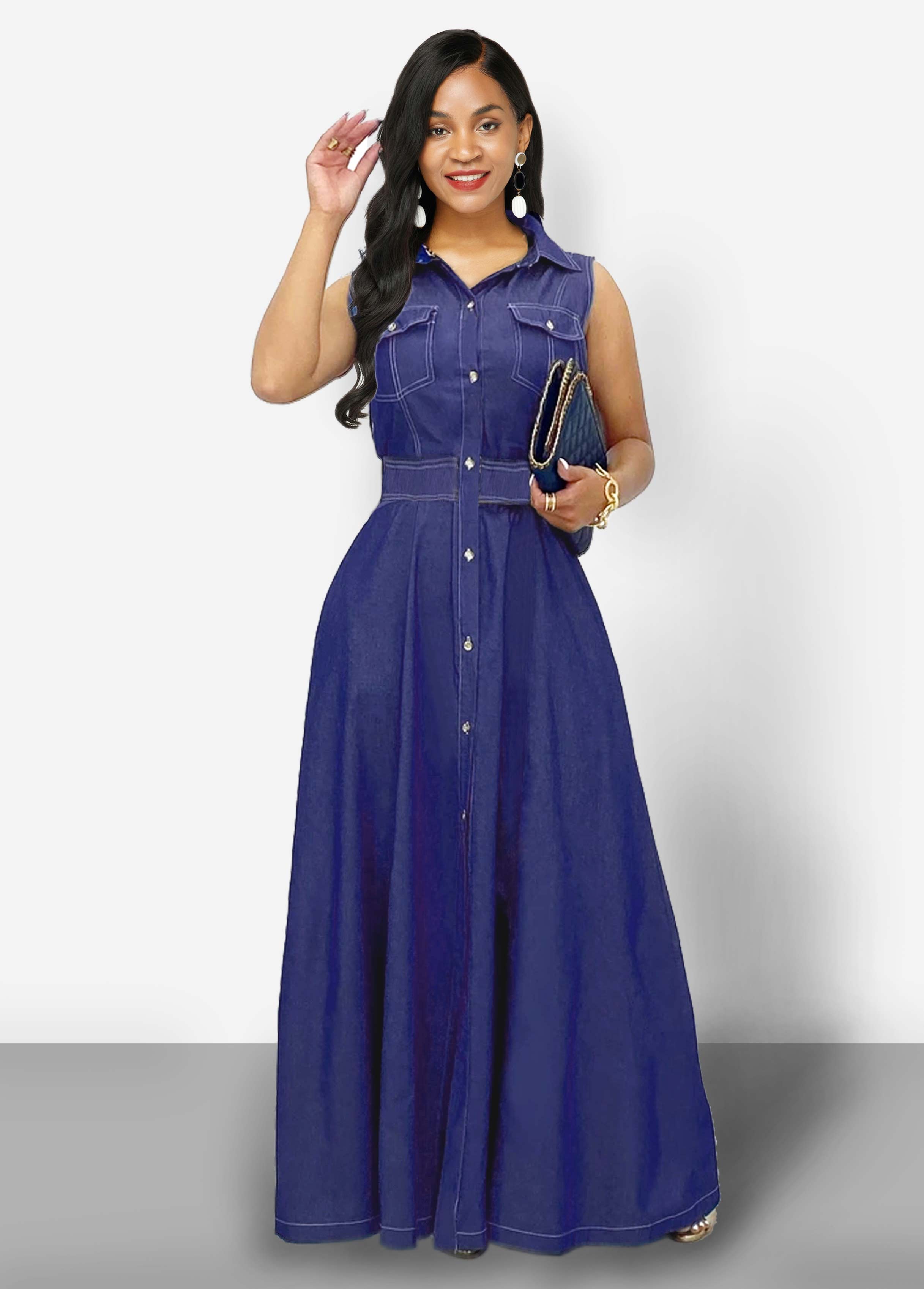 collar button up dress