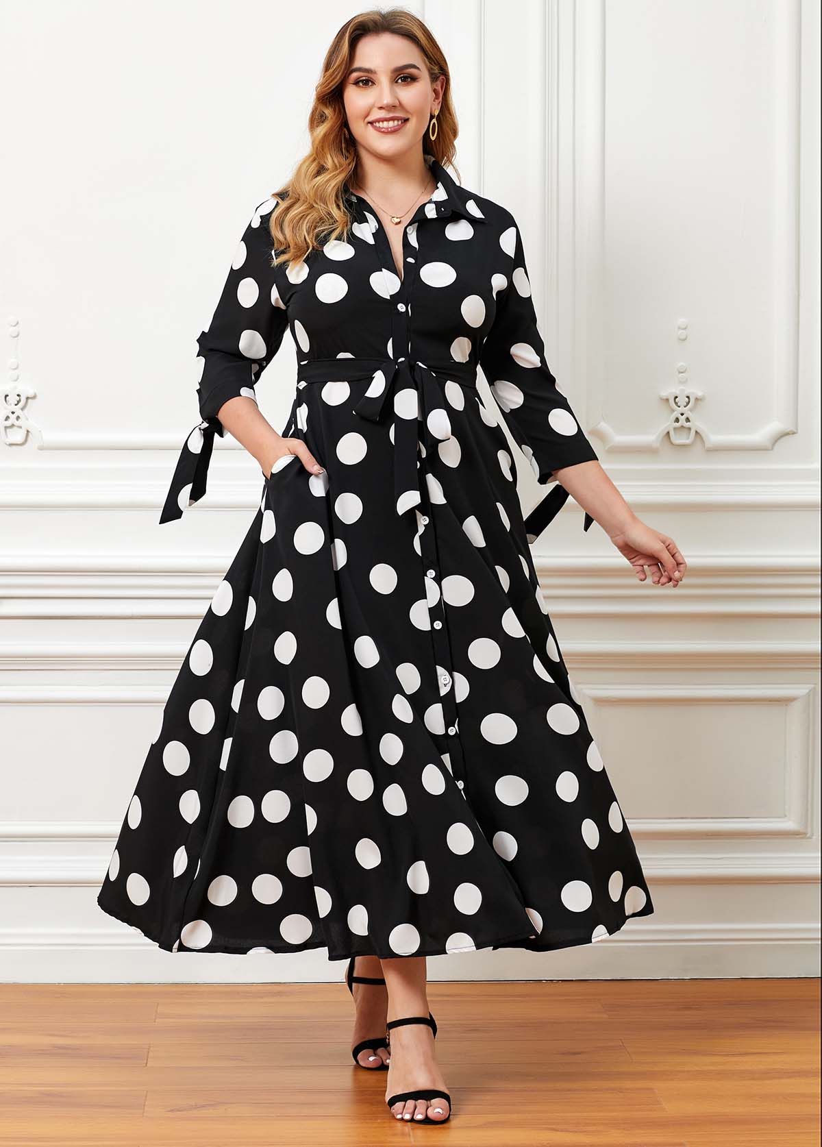 polka dot maxi dress plus size