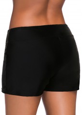 Black plus size,Plain Color plus size,ROTITA Plus Size Low Waisted Black Swim Shorts