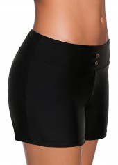 Black plus size,Plain Color plus size,ROTITA Plus Size Low Waisted Black Swim Shorts