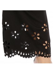 Black plus size,Plain Color plus size,Plus Size Elastic Waist Pierced Pants