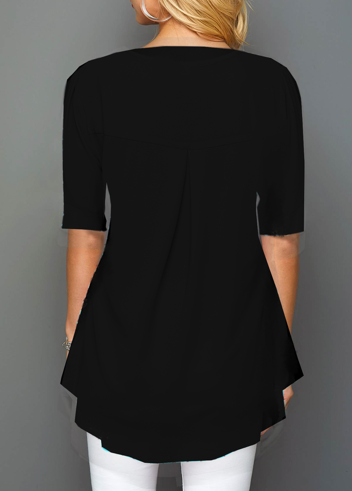 Black tops,Floral tops,ROTITA Printed Half Sleeve Round Neck T Shirt