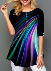 ROTITA Printed Half Sleeve Round Neck T Shirt