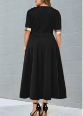 Ginger plus size,Plaid plus size,ROTITA Plus Size Decorative Button Ginger Plaid Dress