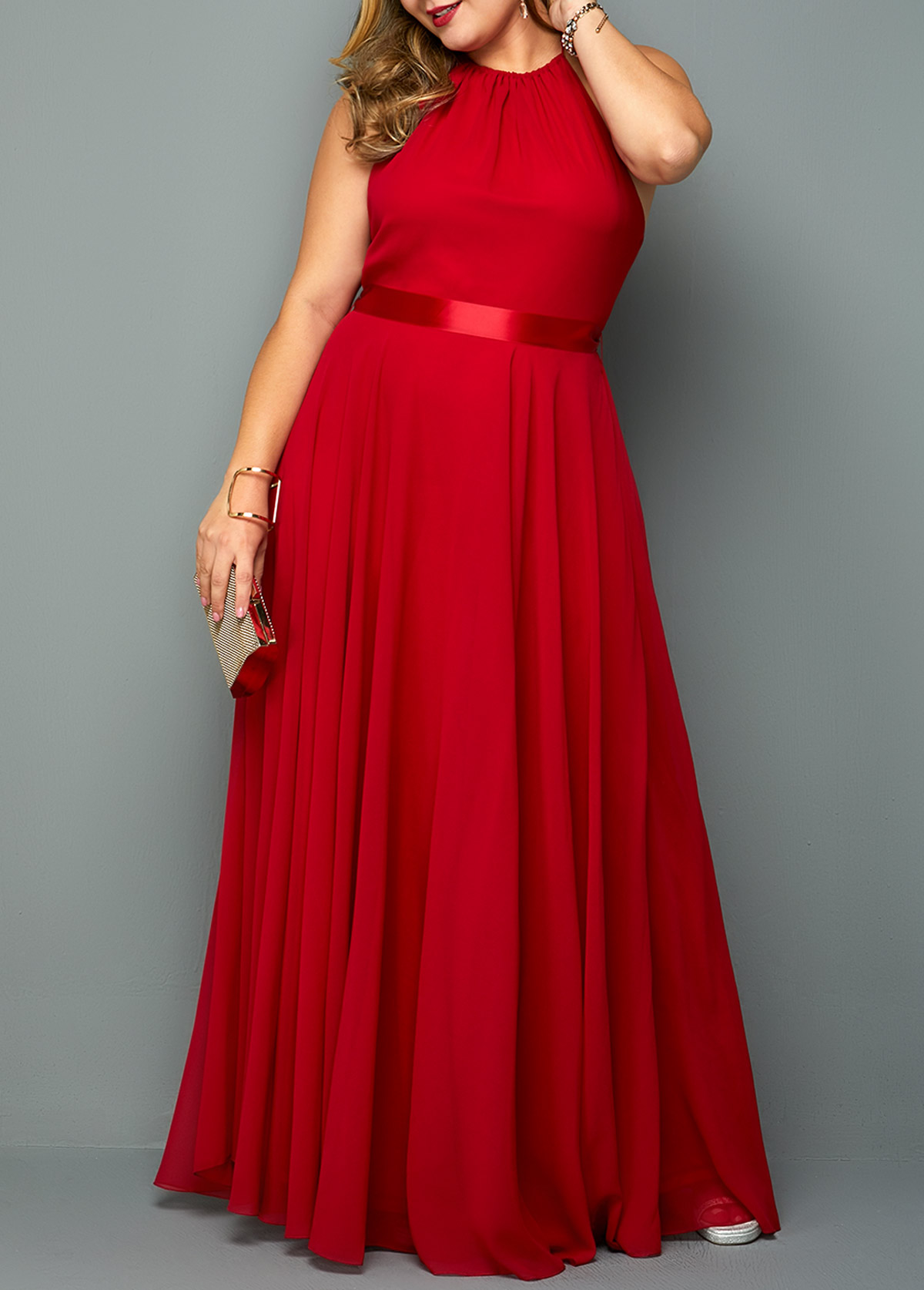 ROTITA Sleeveless Plus Size Red Maxi Dress | Rotita.com - USD $43.77