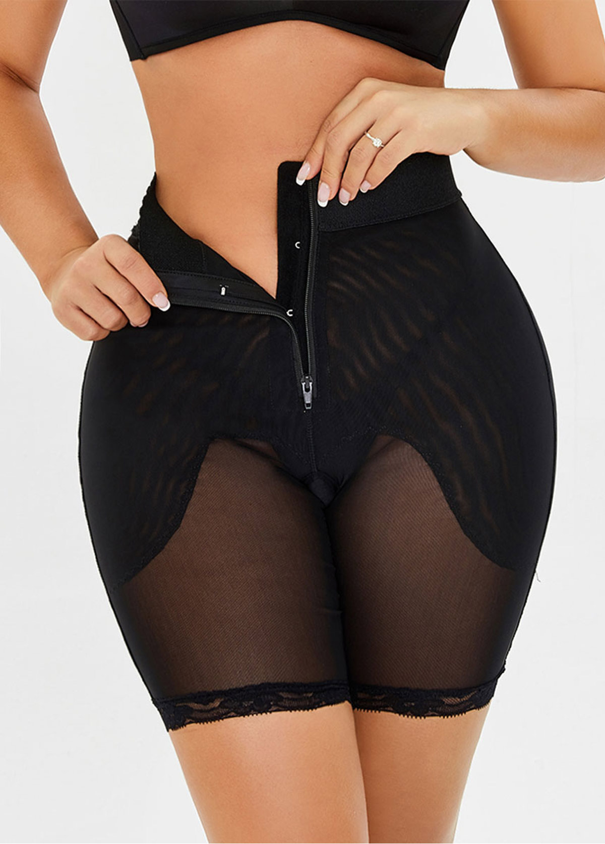 Black intimates,Black Semi Sheer High Waist Panties