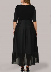 Multi Color dresses,Contrast Color dresses,Party dresses,Elegant dresses,ROTITA Plus Size Tummy Coverage Multi Color V Neck Dress