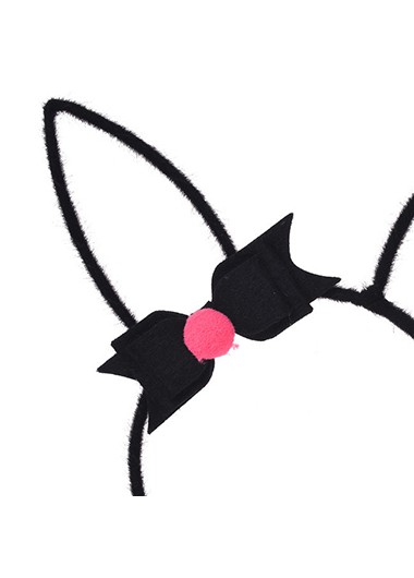Black accessories,Rabbit Ears Plush Bowknot Black Headband