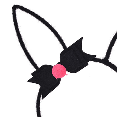 Black accessories,Rabbit Ears Plush Bowknot Black Headband