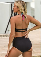 Multi Color swimwear,Dot swimwear,ROTITA High Waisted Polka Dot Bikini Set